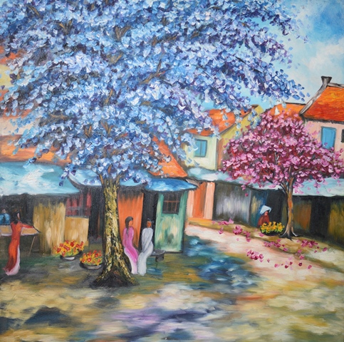 Tranh Sơn Dầu Góc Phố